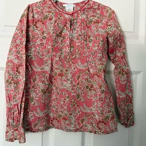 Jacadi Pink and Green Floral Blouse